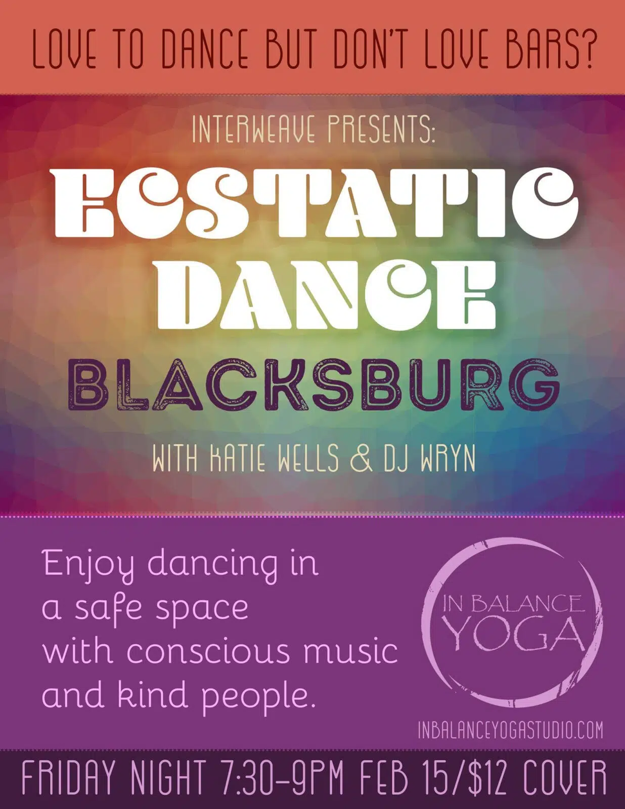 Ecstatic Dance @ In Balance Yoga, Blacksburg