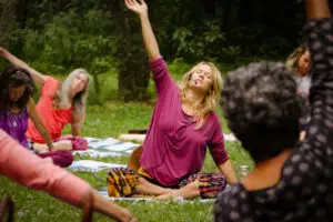 Yoga and movement at the goddess retreat